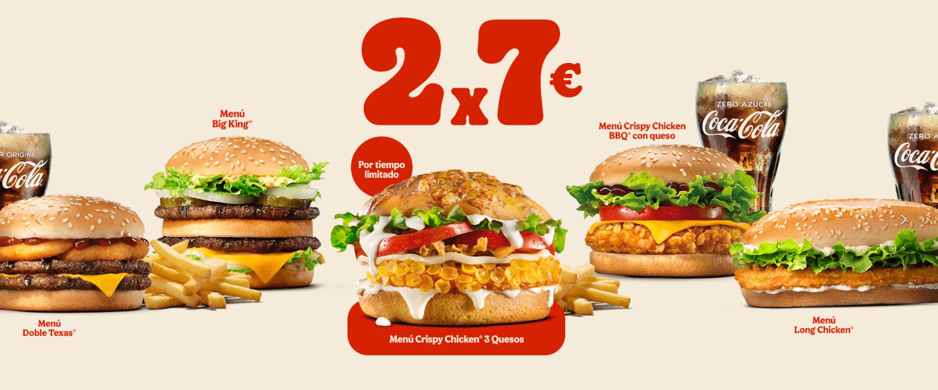 Disfruta el doble con el 2x7€ de Burger King Centro Comercial Plaza