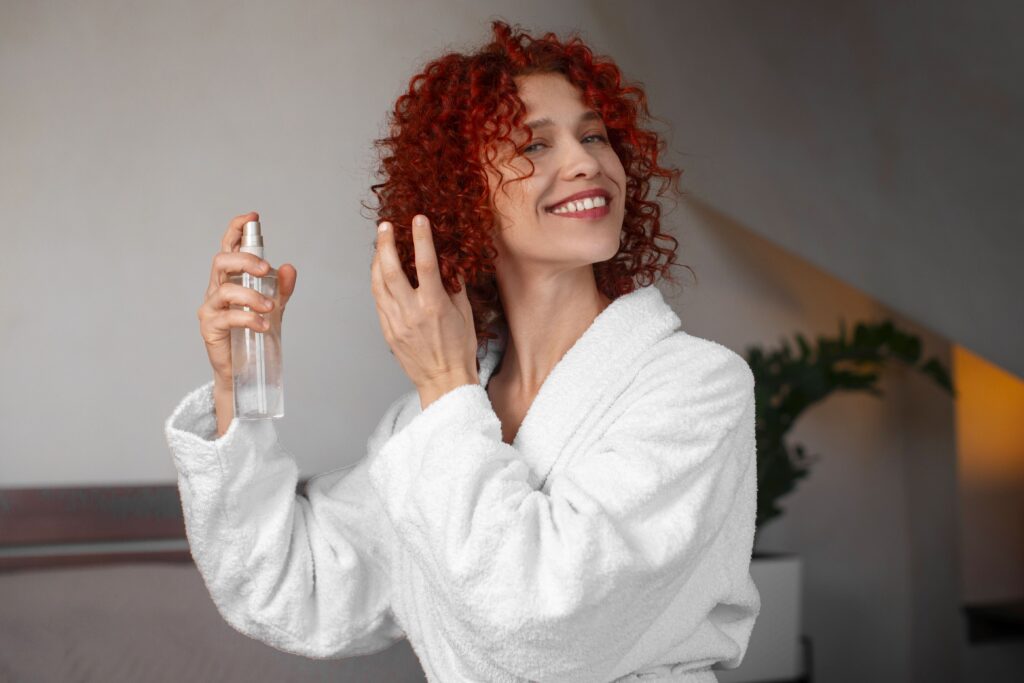 Medium shot young woman with curly hair 2